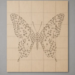 Mosaik Holz-Wandpaneel „Schmetterling“