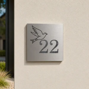 Hausnummernschild - Vogel-Motiv