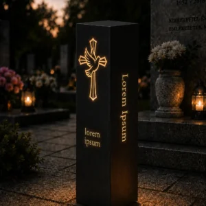Gedenk-Lichtstelen „Kreutz mit Vogel”
